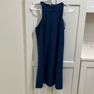 Ann Taylor Women’s Blue Bow Polyester Sleeveless Formal Mini Dress